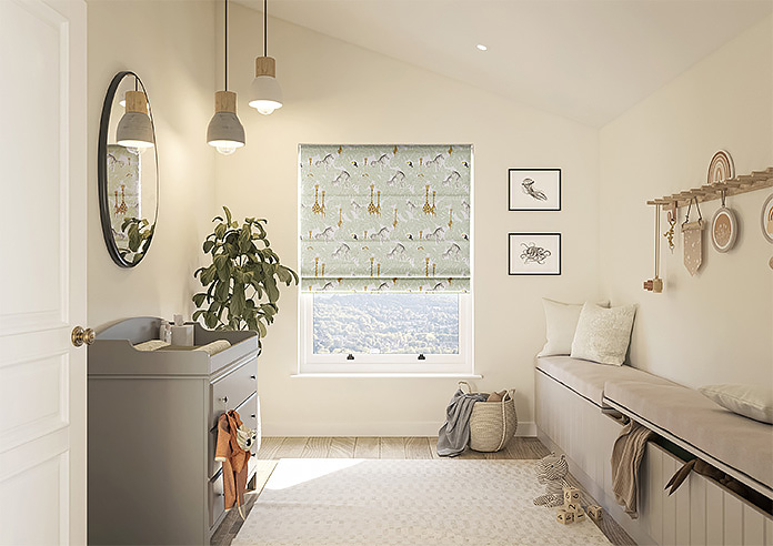 Wild Thing, Sage - Motorised Roman Blind - Image 8